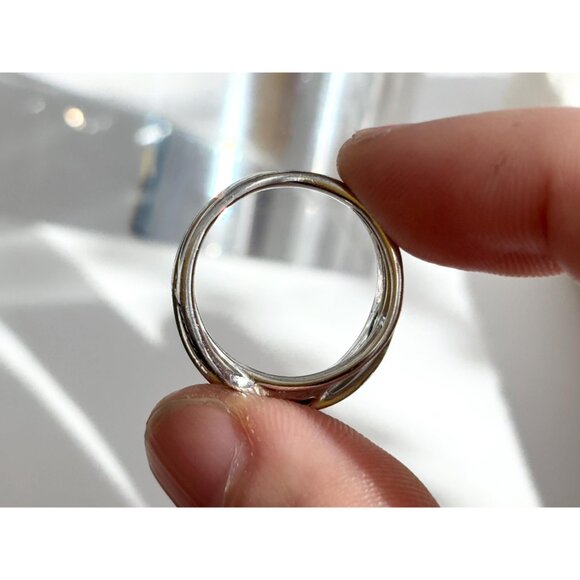 CZ & Black Spinel Multi Shanked Unusual 925 Sterling Silver Vintage Ring - sz 7 - Picture 9 of 13